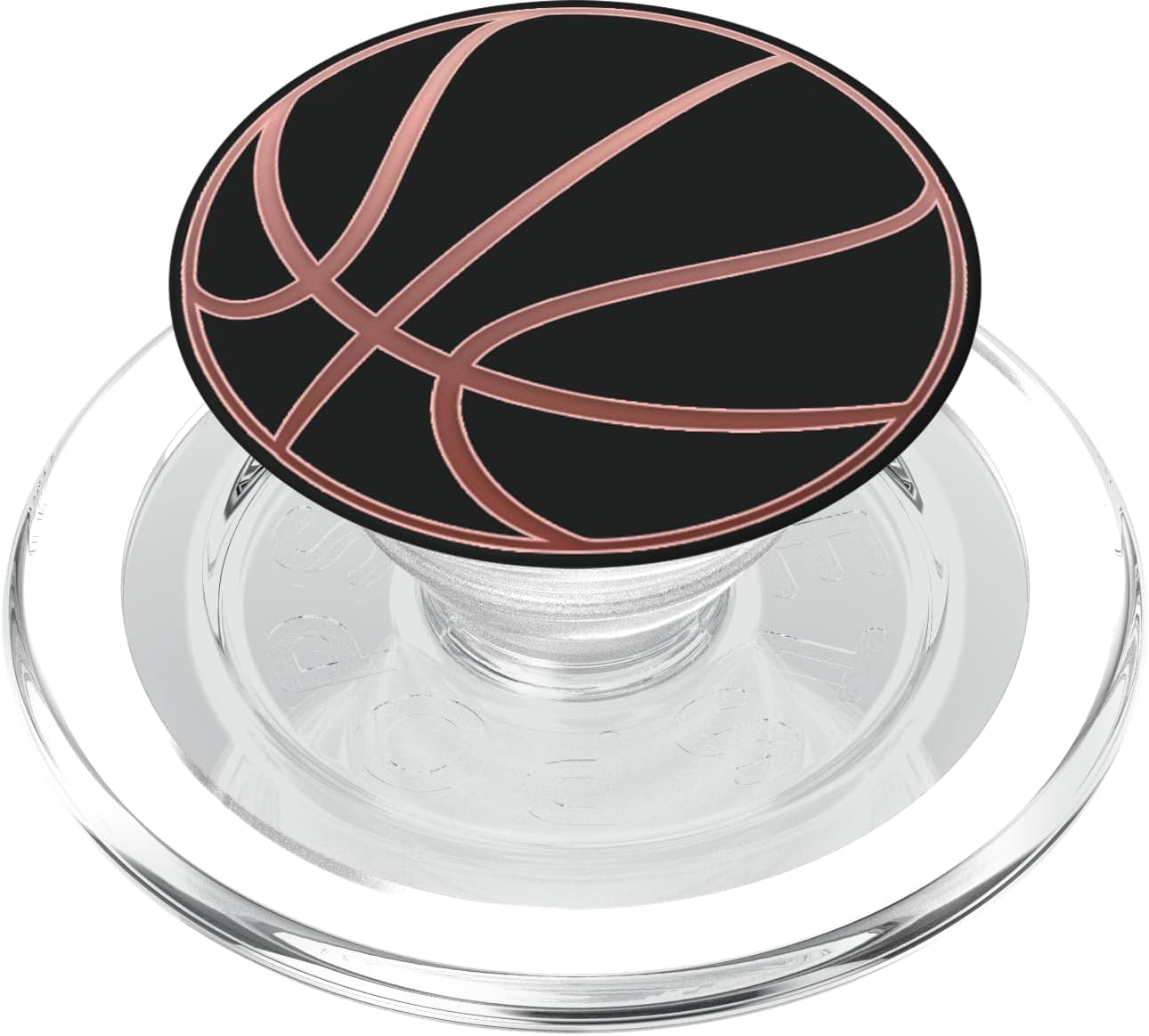 Light and Dark Pink Basketball On a Black Kids women PopSockets MagSafe PopGrip for iPhone