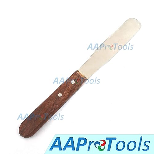 Miniatura 2 de AAProTools Cuchillo de mezcla dental del material de la impresión de la espátula del alginato del alginato del metal con la manija de madera