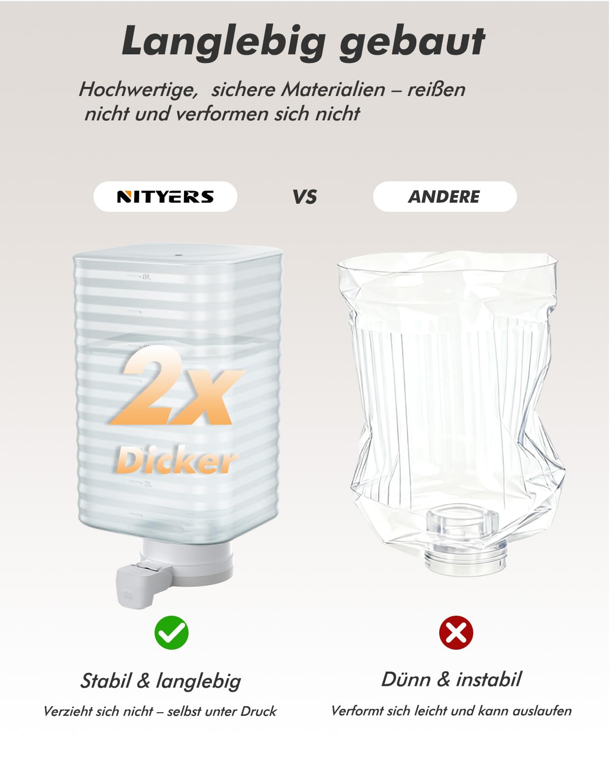 8L Wasserspender für Hunde und Katzen mit patentiertem Wasserhahn, futterautomat Katze mit Filter,verstellbarem Sockel, leicht zu reinigen, lebensmittelecht & BPA-frei