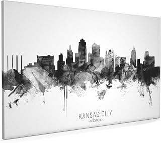 Kansas City Missouri Skyline Box Canvas Print with City Name -11552