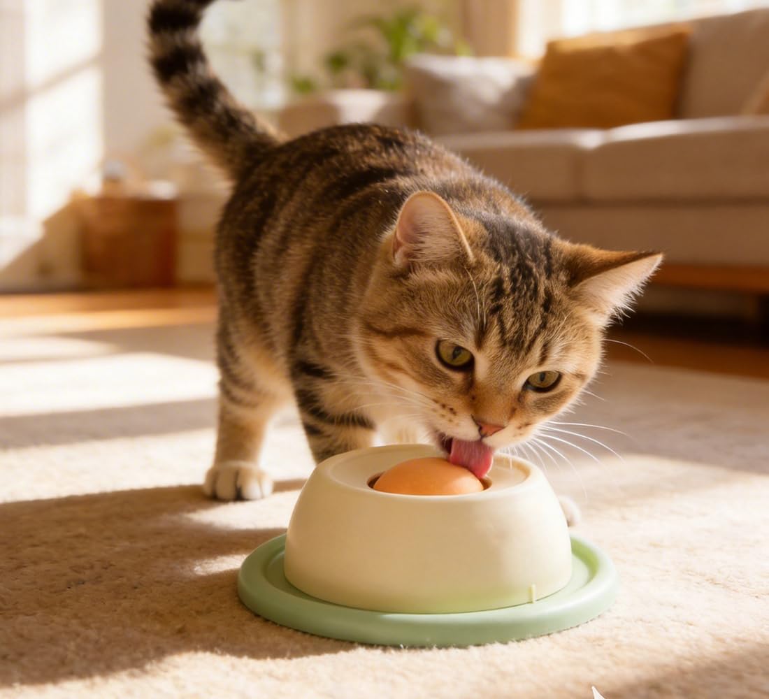 Juguete Interactivo para Perros y Gatos, Comedero Antideslizante para Aliviar la Ansiedad, Promover una Alimentación Saludable y Estimular Mentalmente a Mascotas Pequeñas y Medianas (Amarillo) — view 4