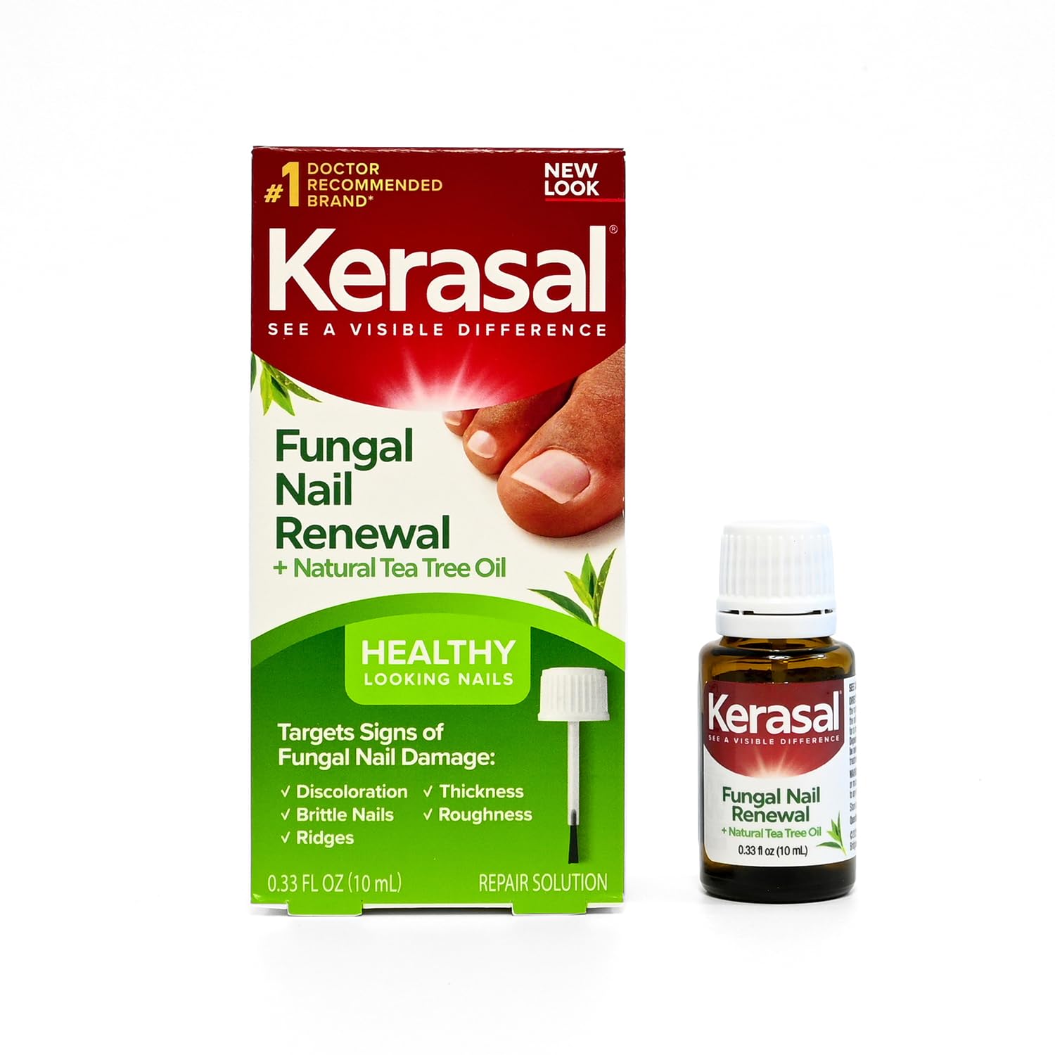 Kerasal Fungal Nail Renewal with Tea Tree Oil for Damaged Nails, 0.33 oz 0.33 Fl Oz (Pack of 1) Renewal Nail Repair