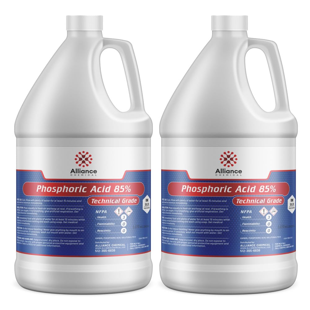 Phosphoric Acid 85% Technical Grade - 2 Gallons - Powerful Chemical for Rust Removal, Industrial Cleaning