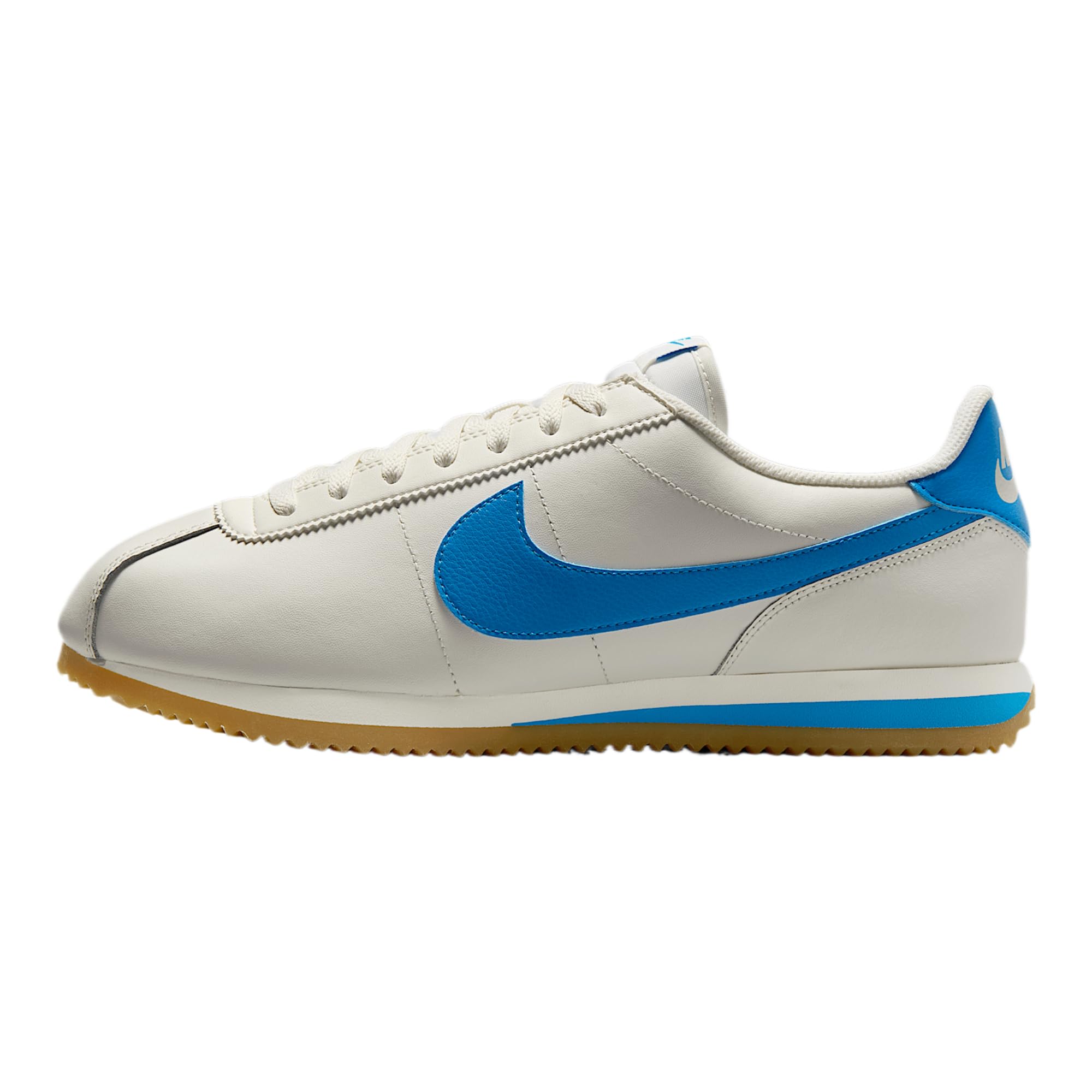 Nike Men's Sail/Gum Yellow/Light Photo Blue Cortez Leather ' Light Photo Blue' Dm4044-112
