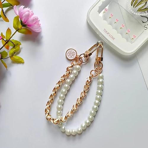 Miniatura 4 de Bolso de mano de imitación de perlas de doble asa corta accesorios de cadena de repuesto para cartera correa de hombro cadena de metal perla