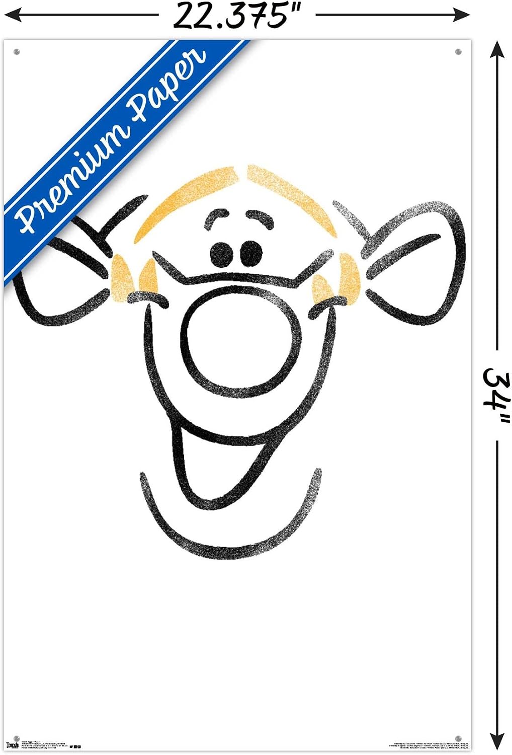 Disney Winnie The Pooh - Tigger - Face Wall Poster with Push Pins image 3