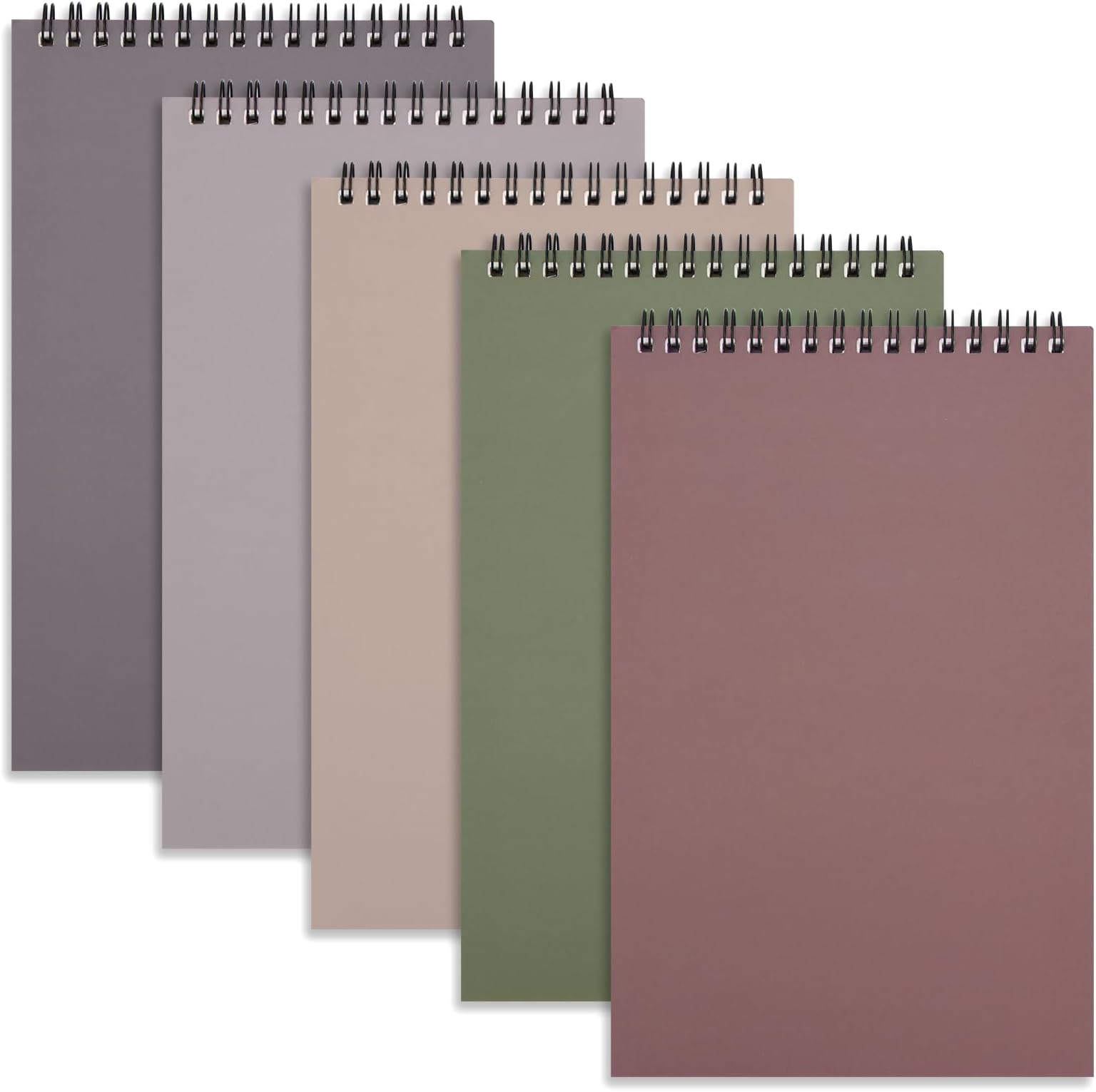 EOOUT Top Spiral Steno Pads 5 Pack Aesthetic Pocket Notebooks 6x9 Inches, 80 Sheets White Paper Gregg Rule, colorful covers, Steno Notebooks for Writing Notes in School, University, College, Office