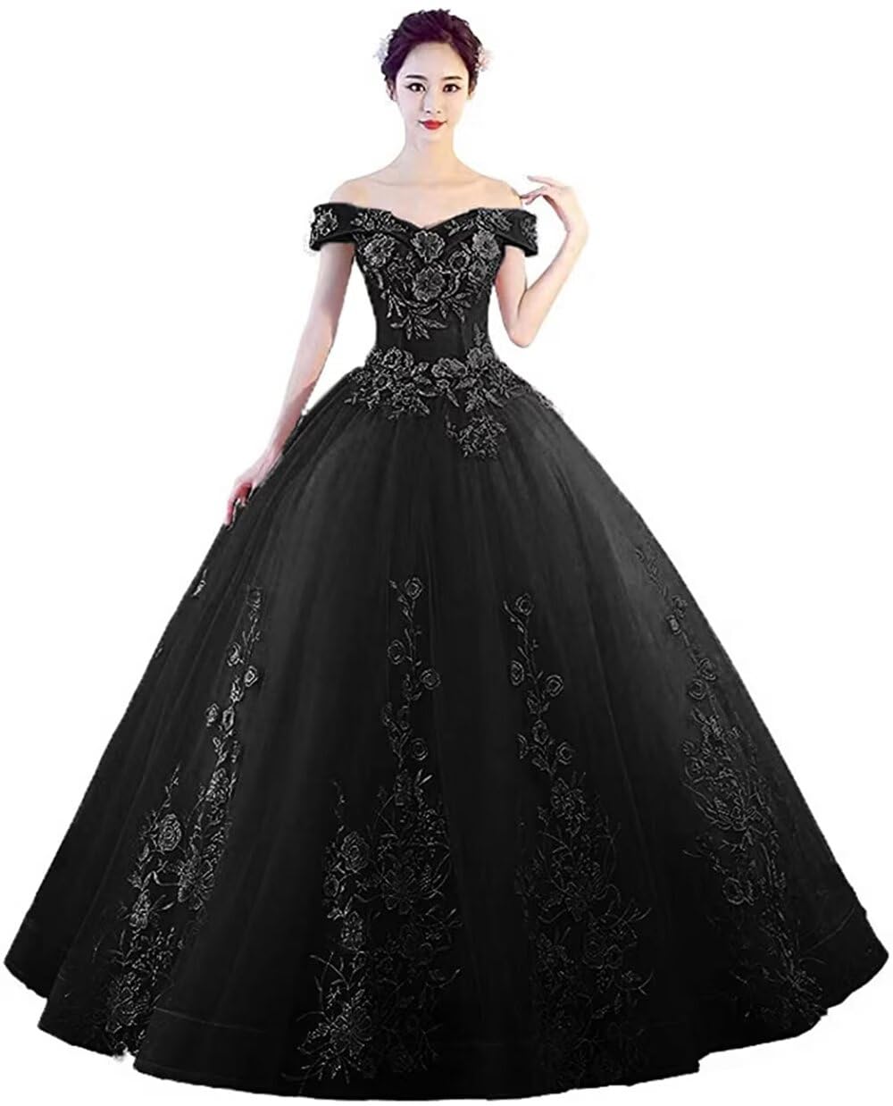 LEJY Women's Off The Shoulder Dress Masquerade Ball Gowns Prom Dress