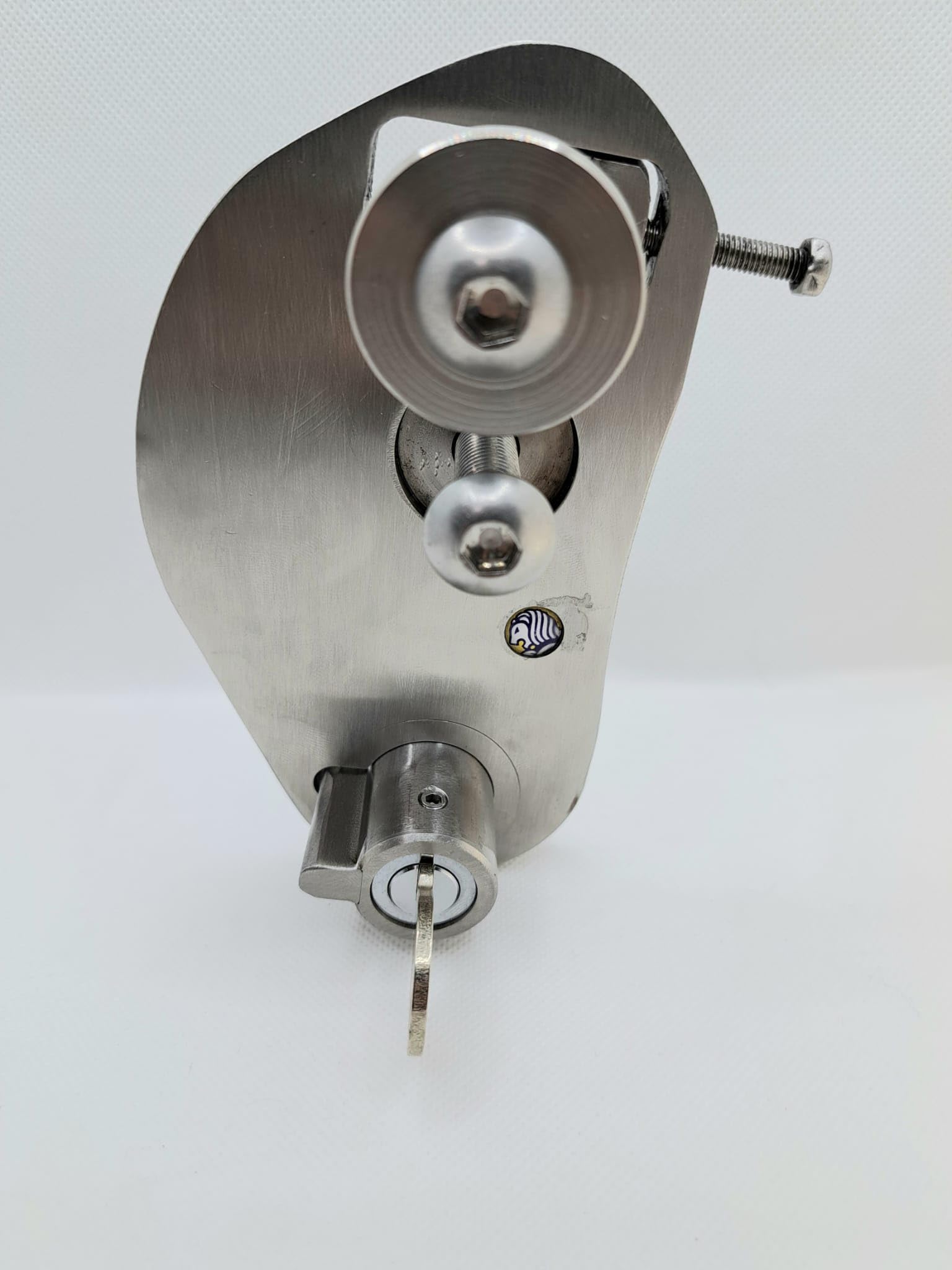 BLOCK BRAKE - ANTIFURTO MECCANICO BLOCCA CAVALLETTO CENTRALE PER MOTO BMW R 1300 GS E ADVENTURE IN ACCIAIO INOX E CHIAVE CODIFICATA