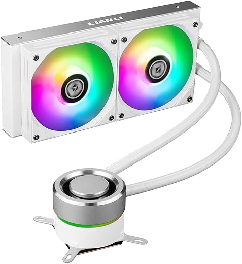 Lian Li Galahad 240 ARGB AIO Liquid CPU Cooler – White | Support Intel: LGA 115X,LGA 1200,LGA 1700 & AMD: AM4,AM5