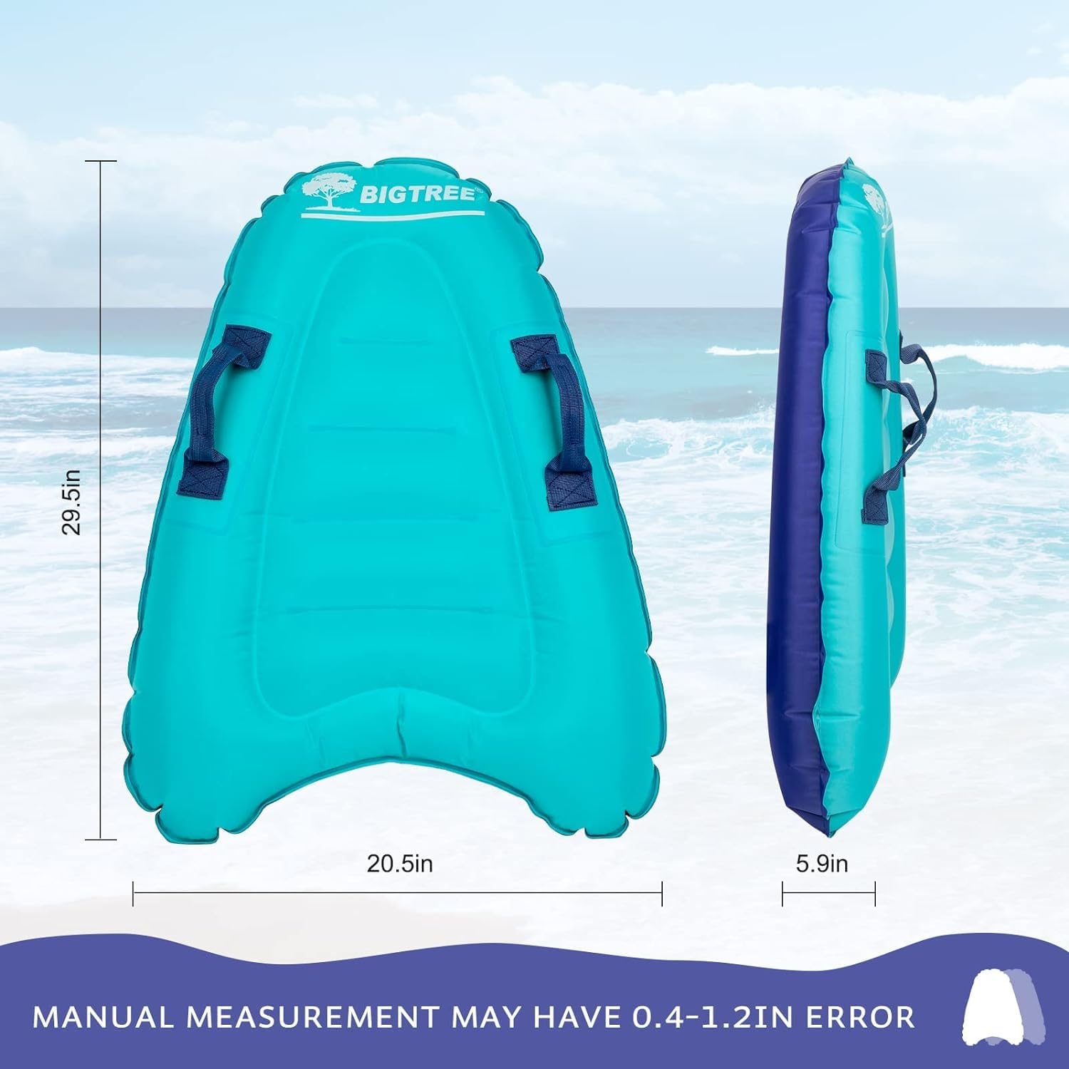 Bodyboard gonfiabile con manici, tavola da nuoto portatile, tavola da surf pieghevole, tavola da surf per adulti per il surf in spiaggia, piscina, nuoto, estate, sport acquatici