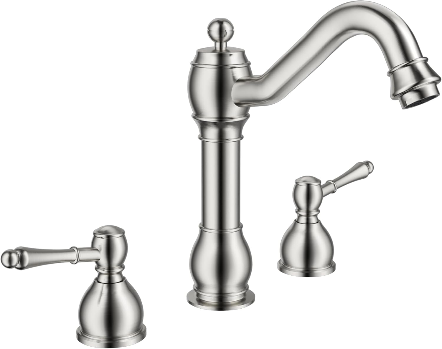 BASDEHEN Widespread Bathroom Faucet, 8 inch 2 Handles 3 Holes Solid