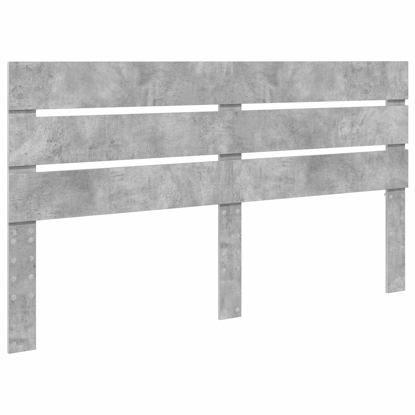 Bettrahmen mit Kopfteil Beton Optik 180x200 cm Holzwerkstoff, Bettgestell 180x200 mit massiver Kiefernholz-Kopfstütze, Stabiler Lattenrost für Moderne Schlafzimmer