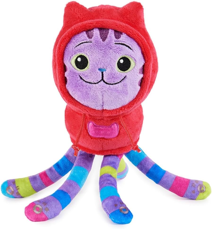 Gabby's Dollhouse: Purr-ific Plush - DJ Catnip, Kids Toys for Ages 3 and up, 10 inches
