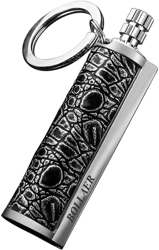 BOLLAER Keychain Flint Metal Matchstick Fire, Car Key Rings, Kerosene Refillable Lighter, EDC Best Gift Ideas and BBQ Camping Emergency Survival Gear for Men Women BOLLAER Keychain Flint Metal Matchstick Fire, Car Key Rings, Kerosene Refillable Lighter, EDC Best Gift Ideas and BBQ Camping Emergency Survival Gear for Men Women