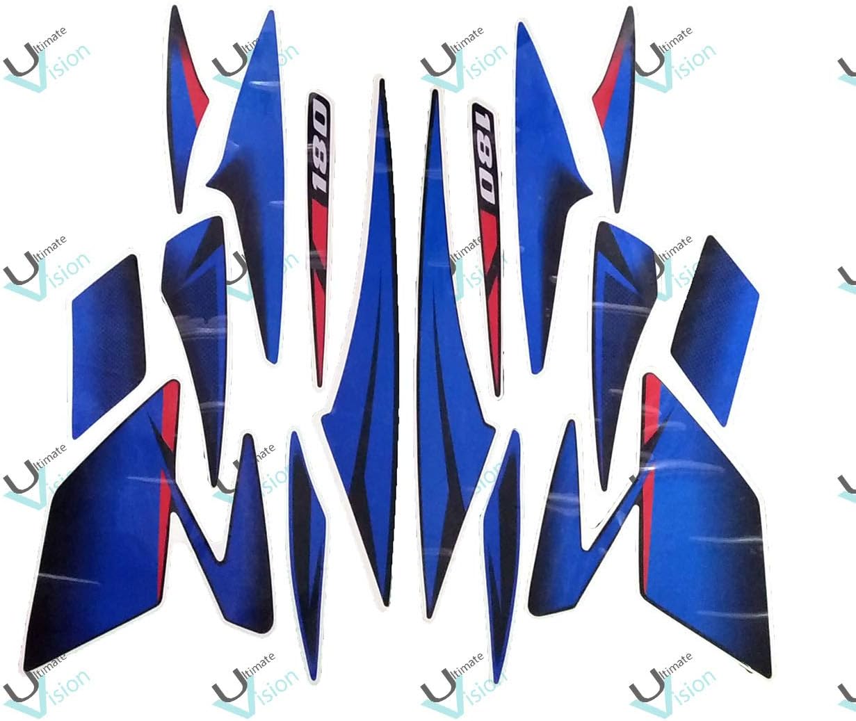 Motorcycle Bike Body Fancy Stickers and Decals kit Wrep Stickers for Pulsar 180, Blue