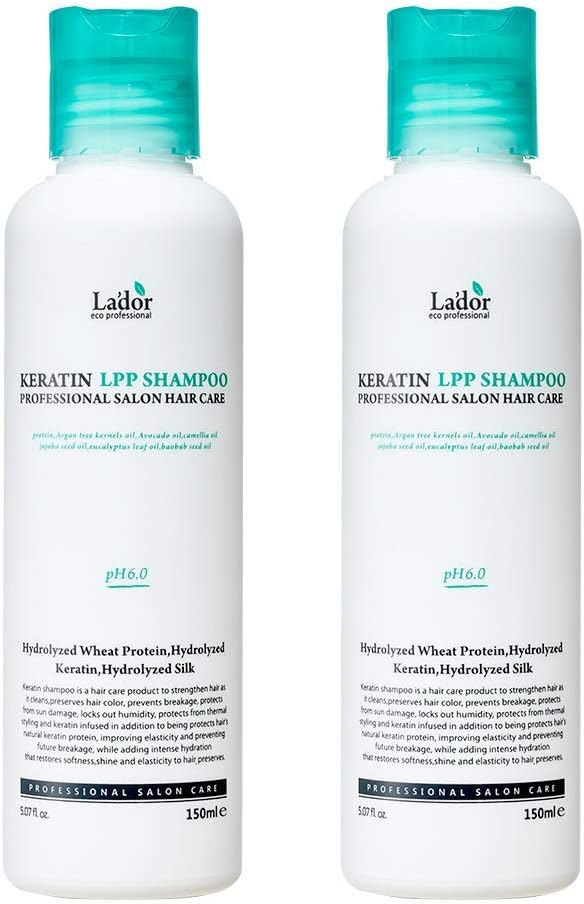 LADOR Keratin LPP Damage Care Shampoo (Pack of 1) Proteins & Plant Oils - pH Balanced Sub Acidic for Dry Damaged Frizzy Coarse Thinning Hair