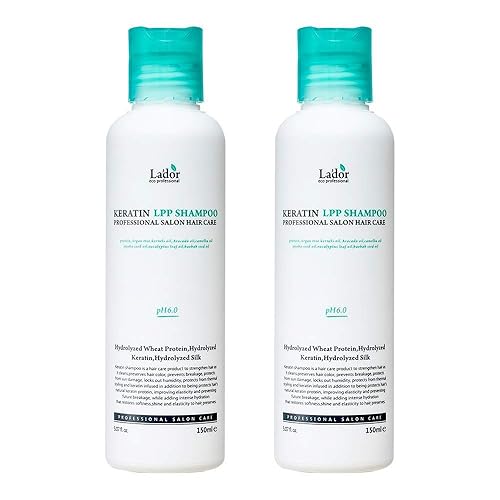 LADOR Keratin LPP Champú para el cuidado de los daños con proteínas y aceites vegetales, pH equilibrado subácido para cabello seco y dañado y rizado