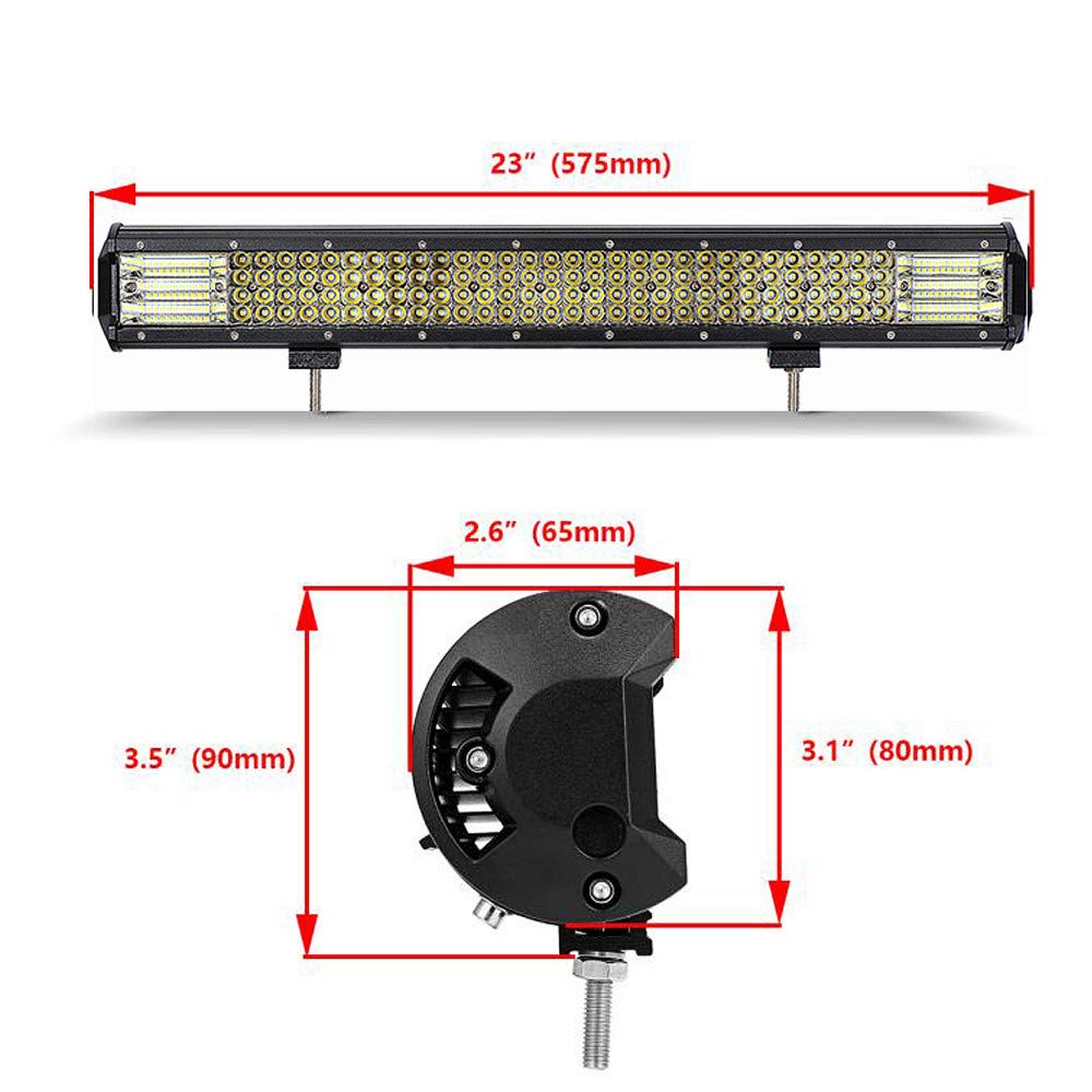 Neuf 23 Pouces 720W Quatre Rangée Barre Lumineuse LED Spot Flood LED Barre De Travail Phares Off Road Triple Row Droite lumières de Conduite,12V 24V