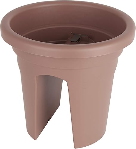 Venezia - Maceta para balcón, 11.8 in, color gris pardo