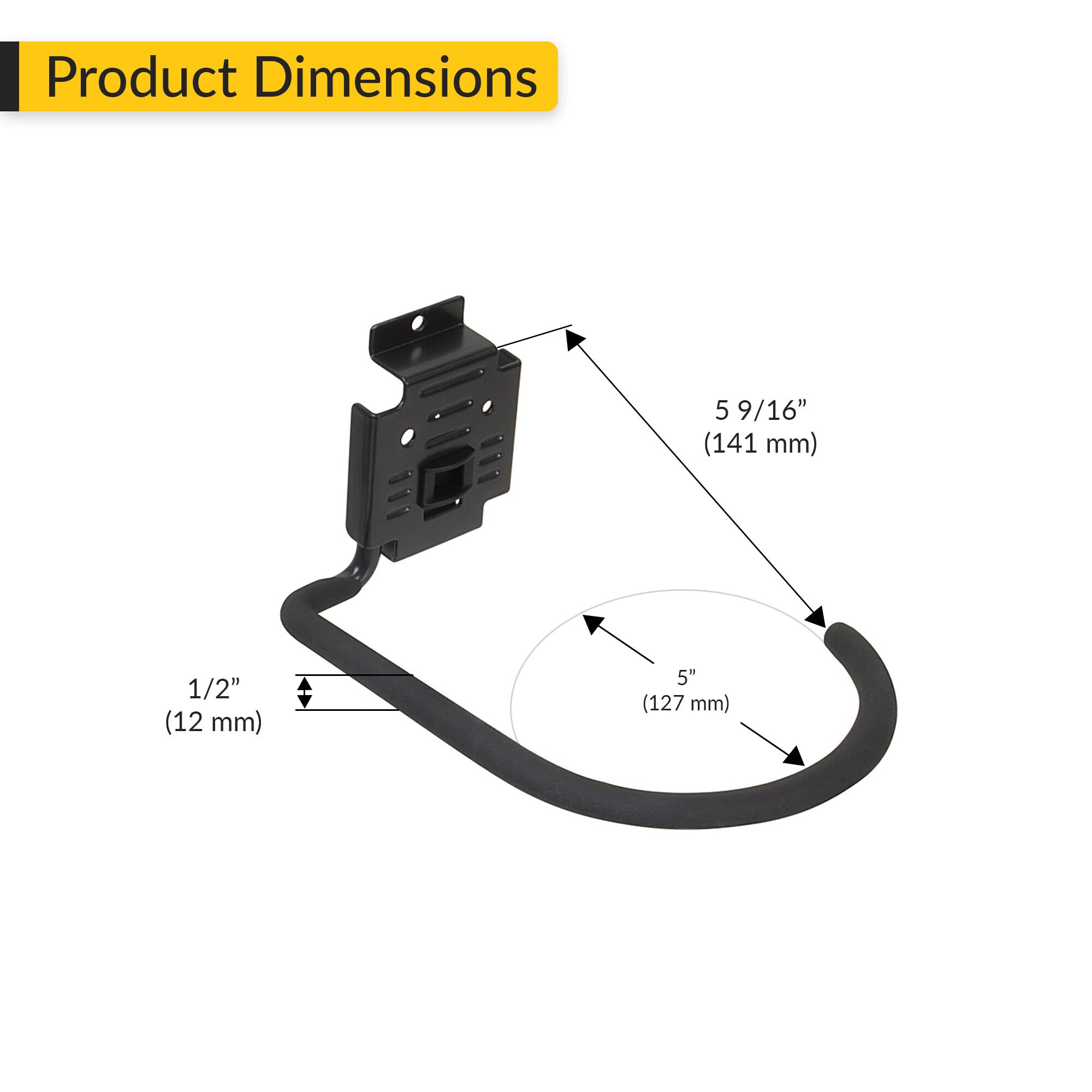 Brixwell QHDQ-001 Fat Tire Bike Hook, HandiACCESSORIES Graphite