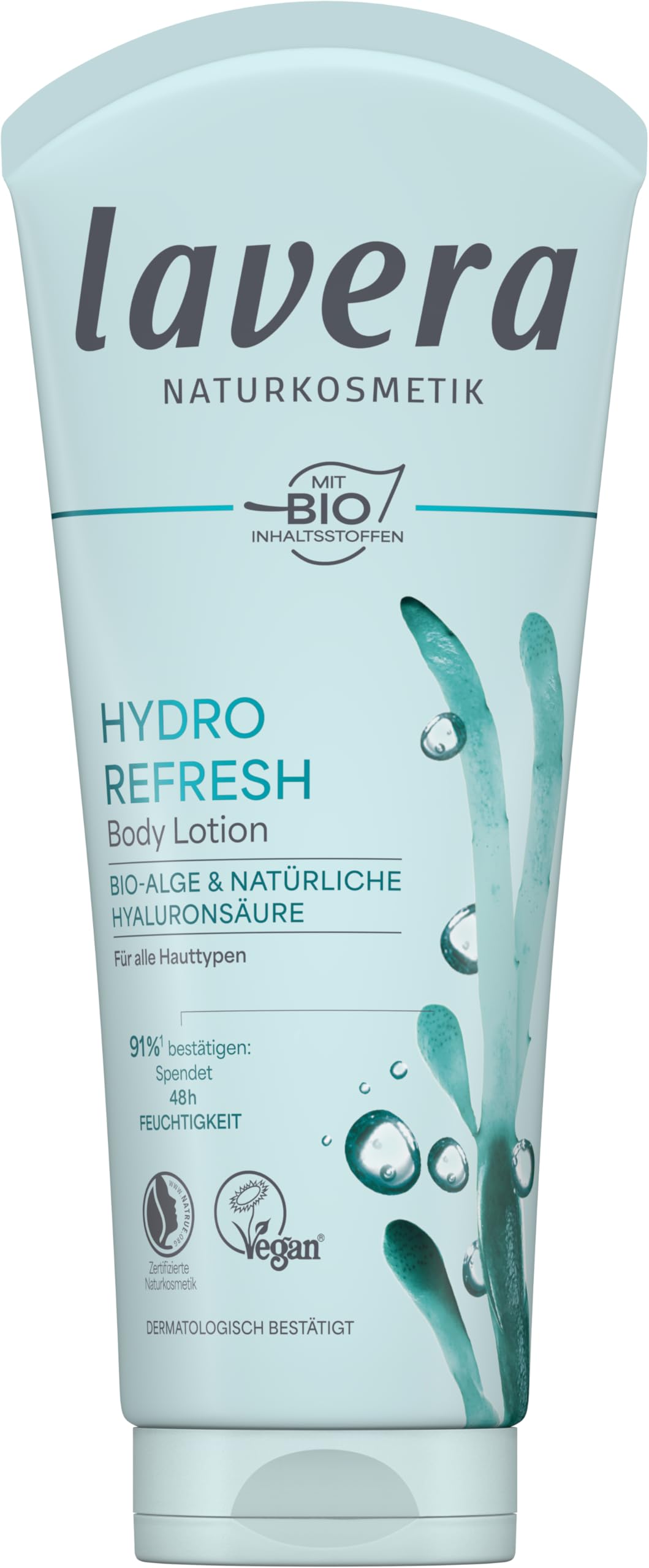 lavera Hydro Refresh balsam do ciała – nawilża przez 48 godzin – do suchej skóry – odświeżający – wegański – naturalny kosmetyk – 200 ml