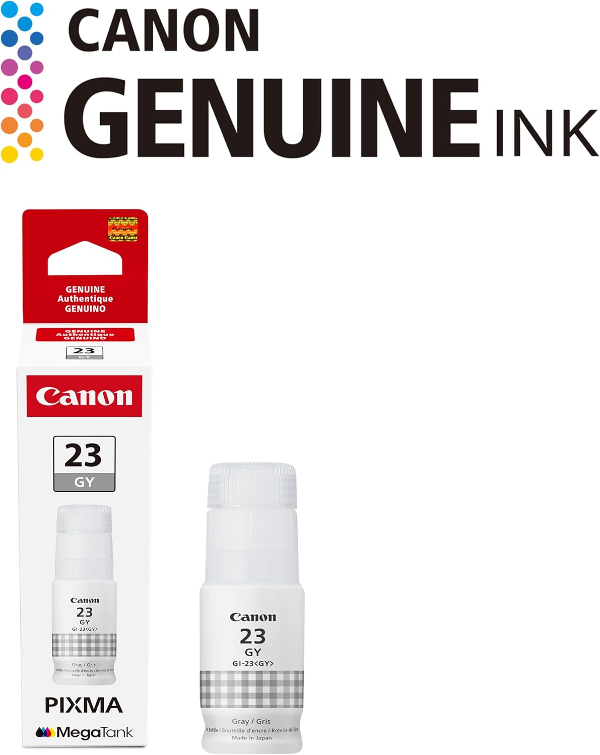 Canon GI-23 Genuine Gray Ink Bottle, Compatible with Megatank G620 Printers