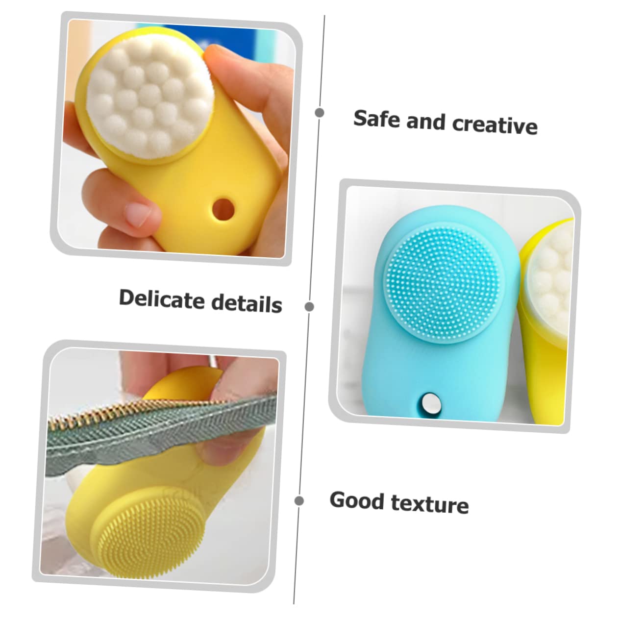 FOYTOKI Facial Brush Set 2pcs Face Cleaning Brush for Women Gentle Cleansing Exfoliator Travel Size