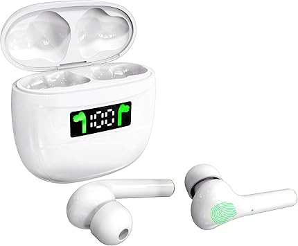 Amazon Com True Wireless Earbuds Bluetooth 5 2 In Ear Headphones With Led Display Charging Case 30h Cyclic Playtime Ipx5 Waterproof Deep Bass Earphones With Microphone In Ear Stereo Headphones For Work Sport Electronics