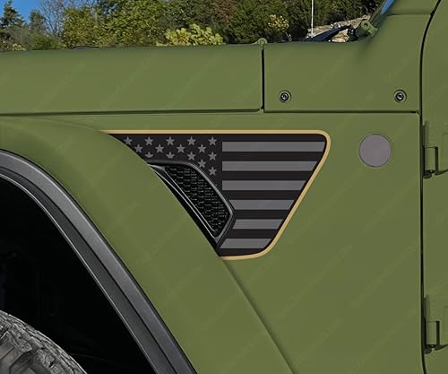 Miniatura 8 de Skull Daddy Graphics Banderas de ventilación estándar compatibles con Jeep Wrangler Gladiator Rubicon Mojave 392 JL JT 2018-2024 (negro mate)