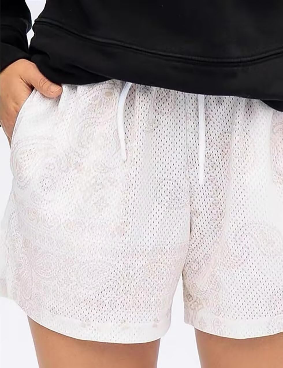 Men's Mesh Basketball Shorts Paisley Bandana Print Loose Fit Retro Streetwear Quick Dry Athletic Shorts