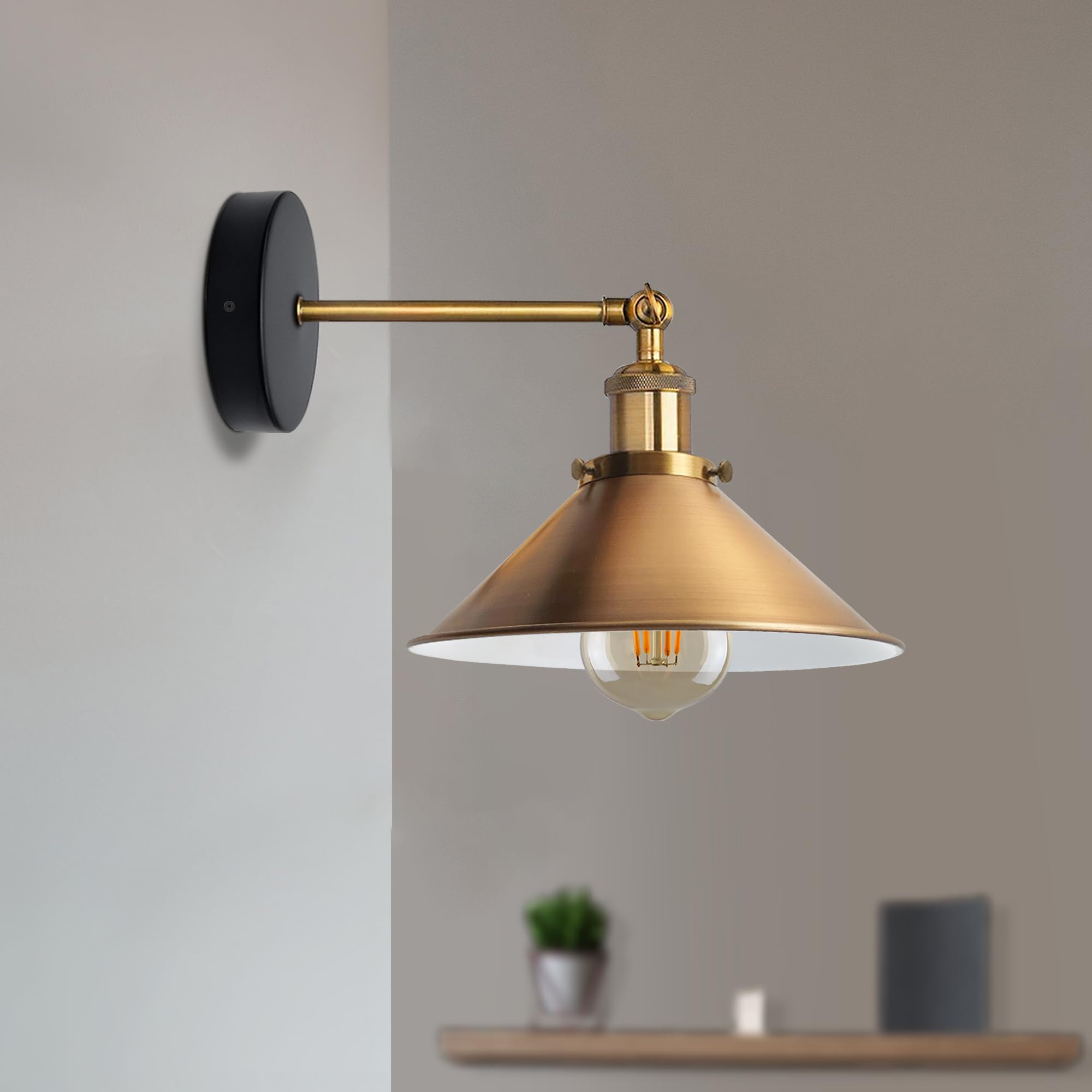 GOECO 2 Stück Industrielle Wandleuchte, Verstellbare Retro-Wandleuchte
