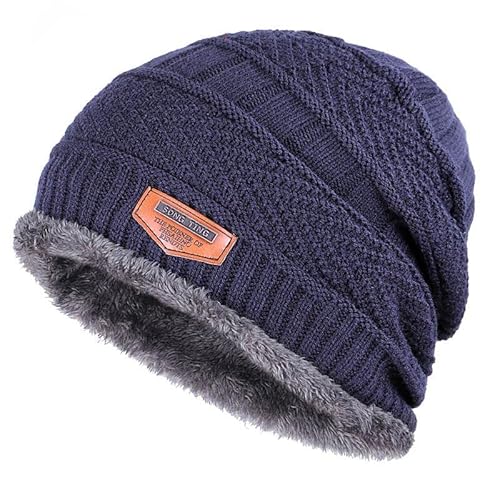 Touca Gorro Forrado Flanelado Frio Intenso Lã Unissex Cores (Único, Azul Escuro)