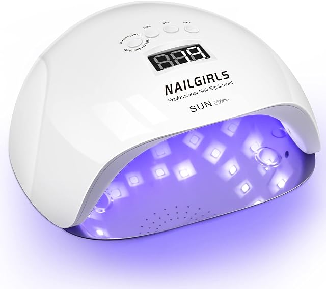 UV LED Nail Lamp For Home Salon, NAILGIRLS Professional 150W Gel Polish Nail Dryer Curing Lamps With 4 Timer Presets, Auto Sensor, Detachable Base, Nail Art Tools for Fingernail and Toenail (White)