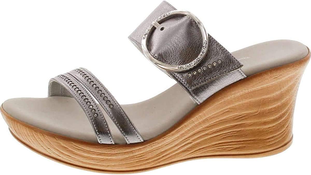 ONEX Women's Cynthia Wedge Sandal,Pewter,9
