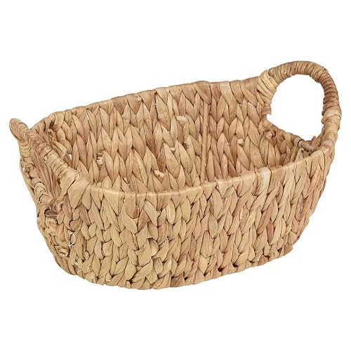 Urbnliving Brown Natural Handmade Water Hyacinth Woven Storage Baskets For Home Organization, Durable & Versatile Design For Living Room, Bedroom, And Office