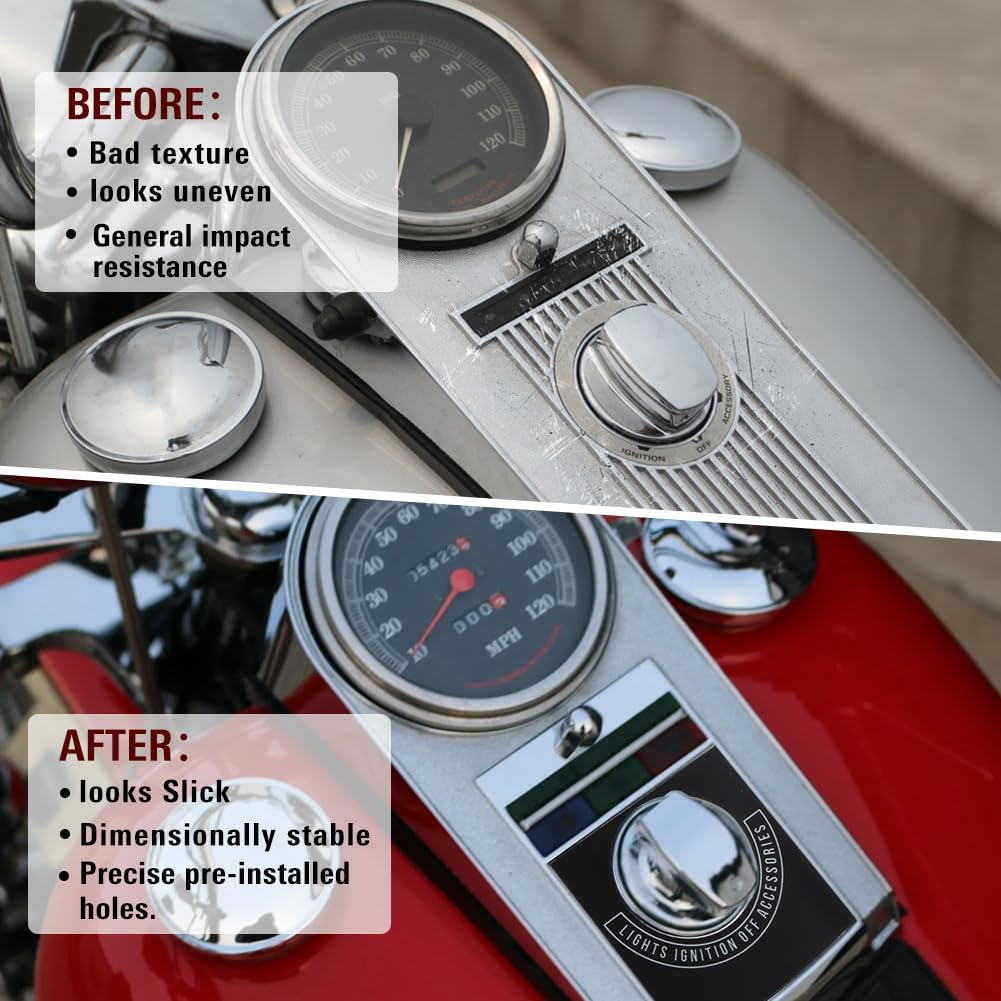 GZYF Motorcycl Speedometer Dash Cover Panel Housing Kit for Harley Bad Boy, Heritage for Softail Fat Boy for Softail Springer 91-199-5, for Softail 91&93-199-5,ABS Material