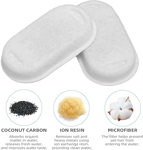 Miniatura 4 de Filtro de fuente de agua Cat compatible con dispensador de acero inoxidable, filtración eficiente con carbón activado con cáscara de coco y agua