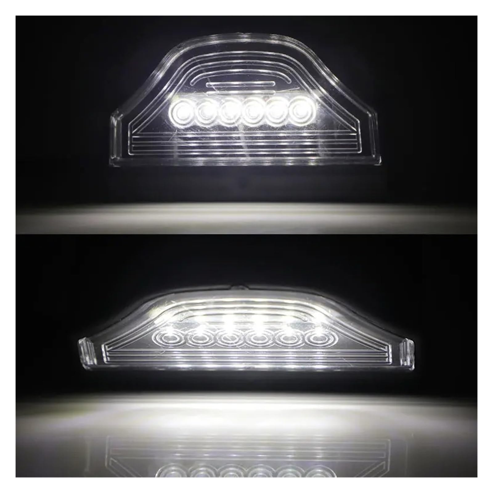 Luce Targa Universale a 6 LED, Luce Posteriore Bianca, indicatore di direzione Laterale per Auto, Moto, Camion, rimorchio, Furgone.
