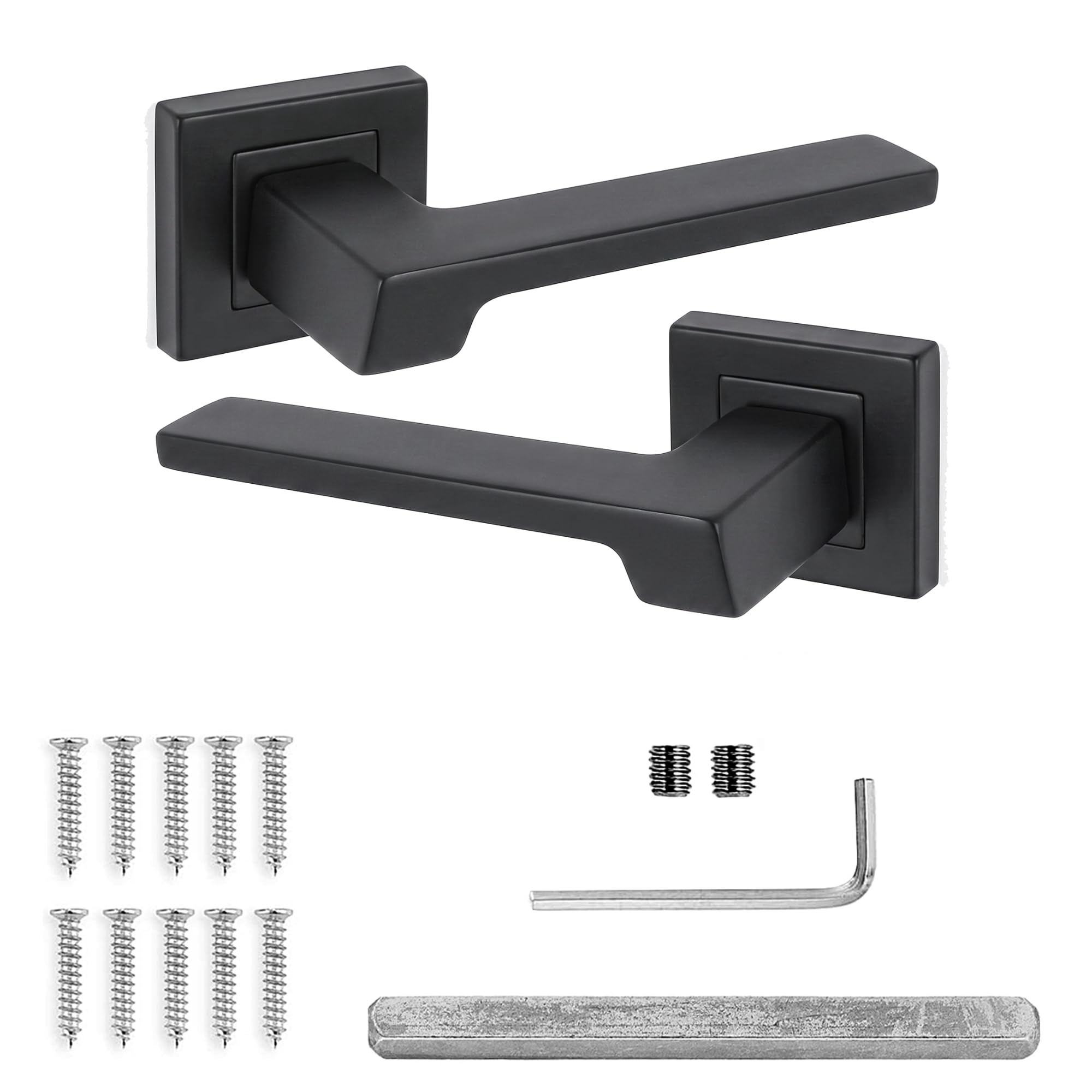 Decoranddecor Spectra Matt Black Aluminium Lever Handles – Internal Door Set ...