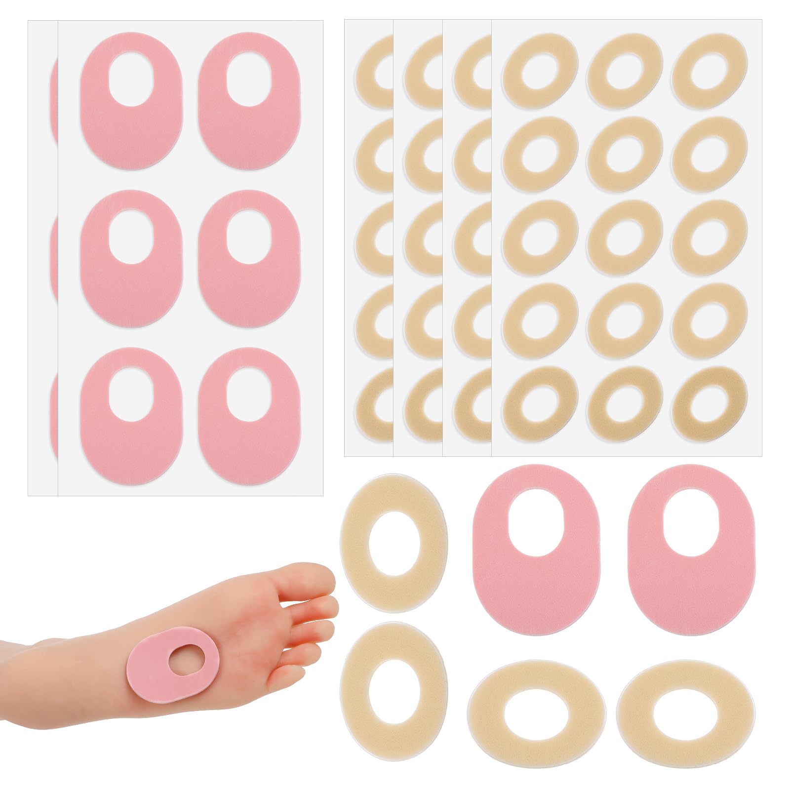 72 Pcs Corn Plasters for Bottom of Feet Corn Pads for Feet Self Adhesive Soft Callus Pads Corn Cushions Pressure and Friction from Shoes (Oval Shape)