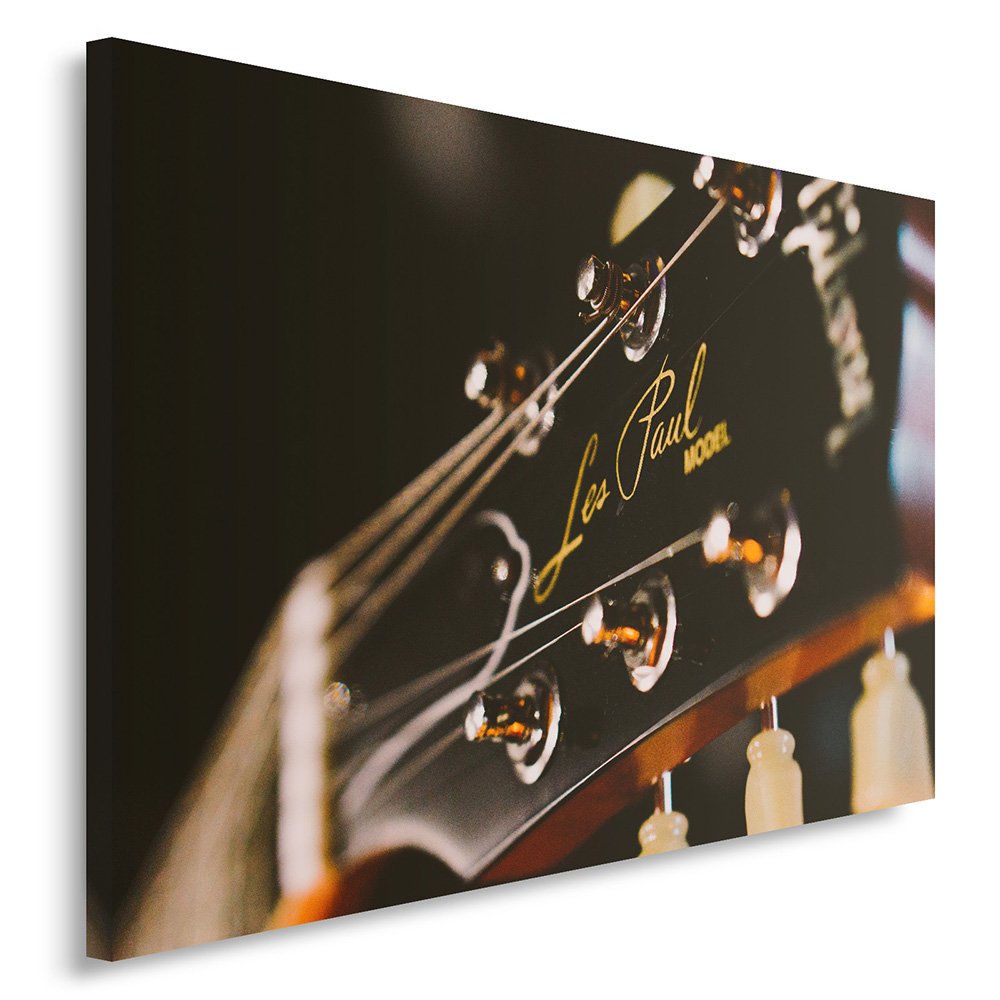 Toile guitare noir 70x50 cm tableau mural pour habiller un mur vide