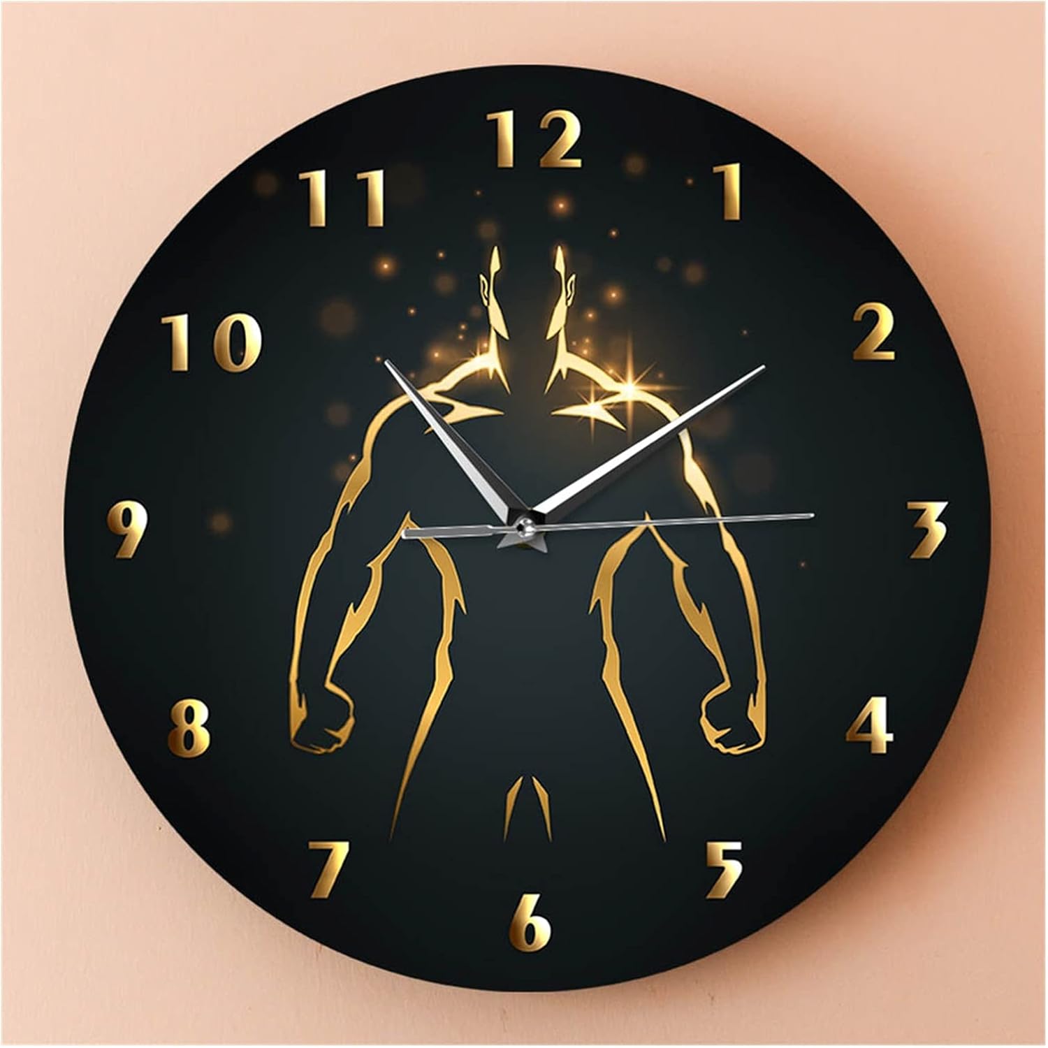 HEXEH Clock for Living Room Sports Art Strength Training Time Clock Gym Wall Clock Fitness Fitness Silent Sweeping Wall Watching People Cave Living Room Decoration Wall Clock
