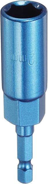 HARFINGTON Conducteur d'écrou 12mm Chaussette Hex Drive CR-V Outils à clé à vis en acier avec jarret à hexagone à changement rapide 1/4" pour perceuses de puissance Conducteurs d'impact, Bleu