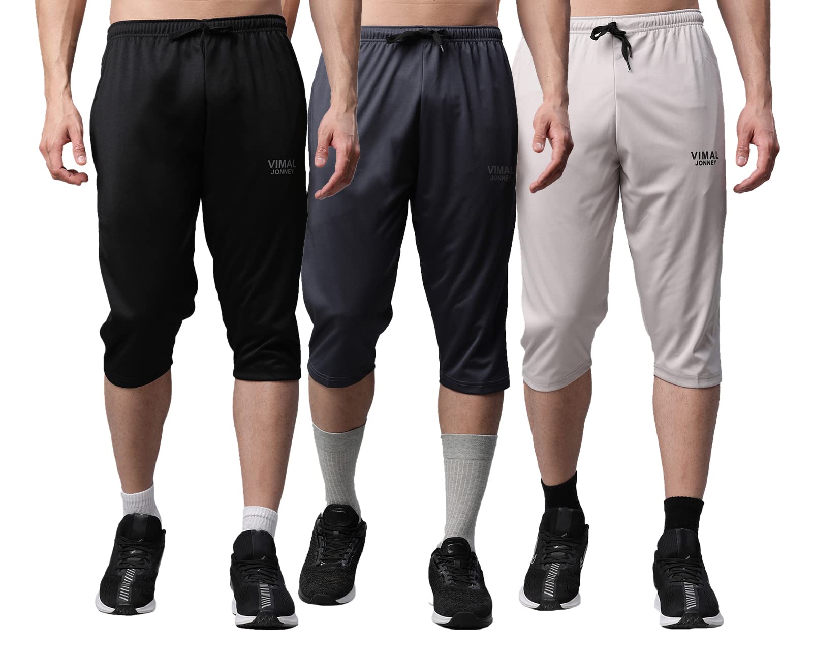 mack jonney Dryfit Lycra Solid 3/4th Capri for Men (Pack of 3)-Dryfit_D13_BLK_Gry_L.Gry_03-P-picture-28