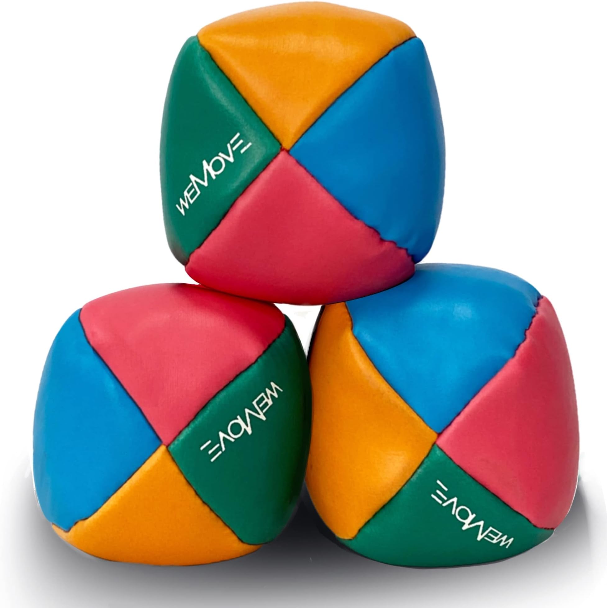 3 Pc Juggling Balls Kit - Light Weight Juggling balls for Beginners & Professional, 3 Ball Juggling Set Great for Kids & Adults Professional to Learn Juggle Skill - Colorful 4 Panel Design