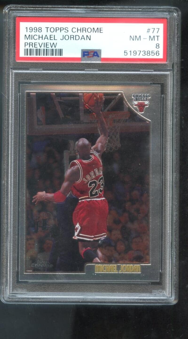 1998-99 Topps Chrome Preview #77 Michael Jordan PSA 8 Graded Basketball Card NBA 1998 1999 Chicago Bulls