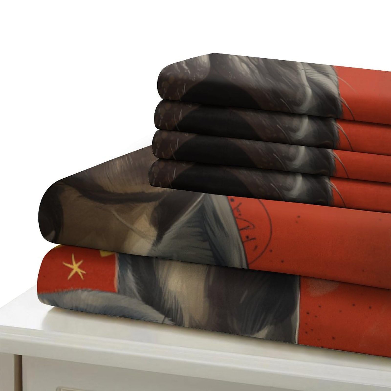 Stampato in 3D BullLuna francese Copertina Stampata Microfibra Disegnata Biancheria Da Letto Ipoallergenico Set 3 Pezzi,Double（200x200cm）, Per Ragazzi Adulti