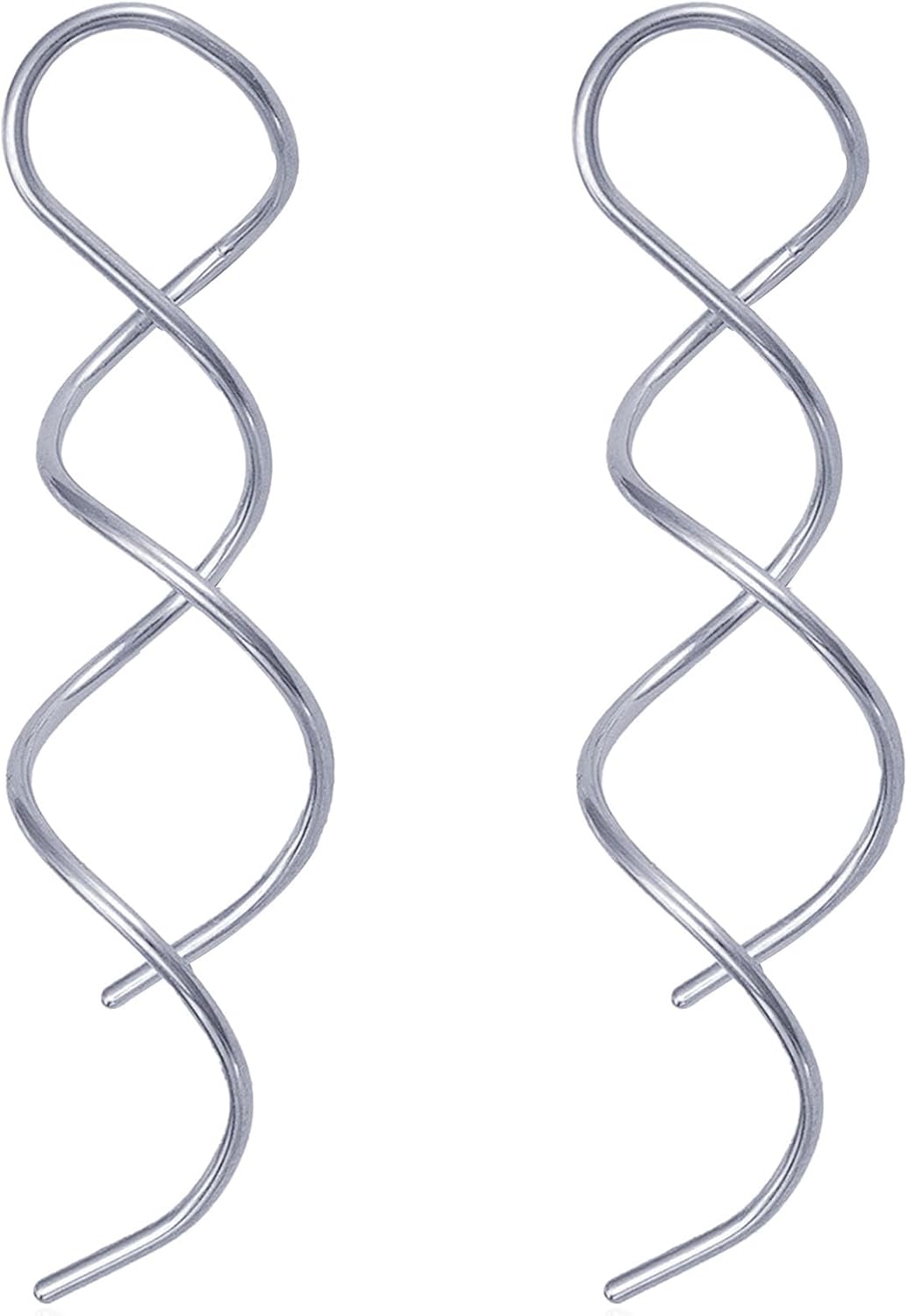 Spiral Threader Stud Earrings for Women Handmade Twisted Spiral Stainless Steel Drop Dangle Earrings Jewelry Gift