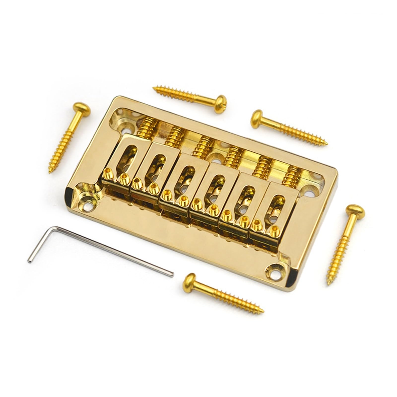 Standardowy mostek gitarowy Stały Mostek Gitarowy Z Akcją Strunową 10.5 Mm Z Boku I Z Dołu(Gold)